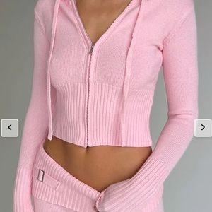 Frankie’s Bikinis Cloud Knit Set in Pink